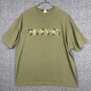 Vintage Mash Shirt Mens XL Green 2004 Fox Camo 4077th Army‎ Graphic Logo Tee